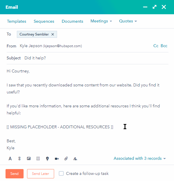 HubSpot Closed lost follow up